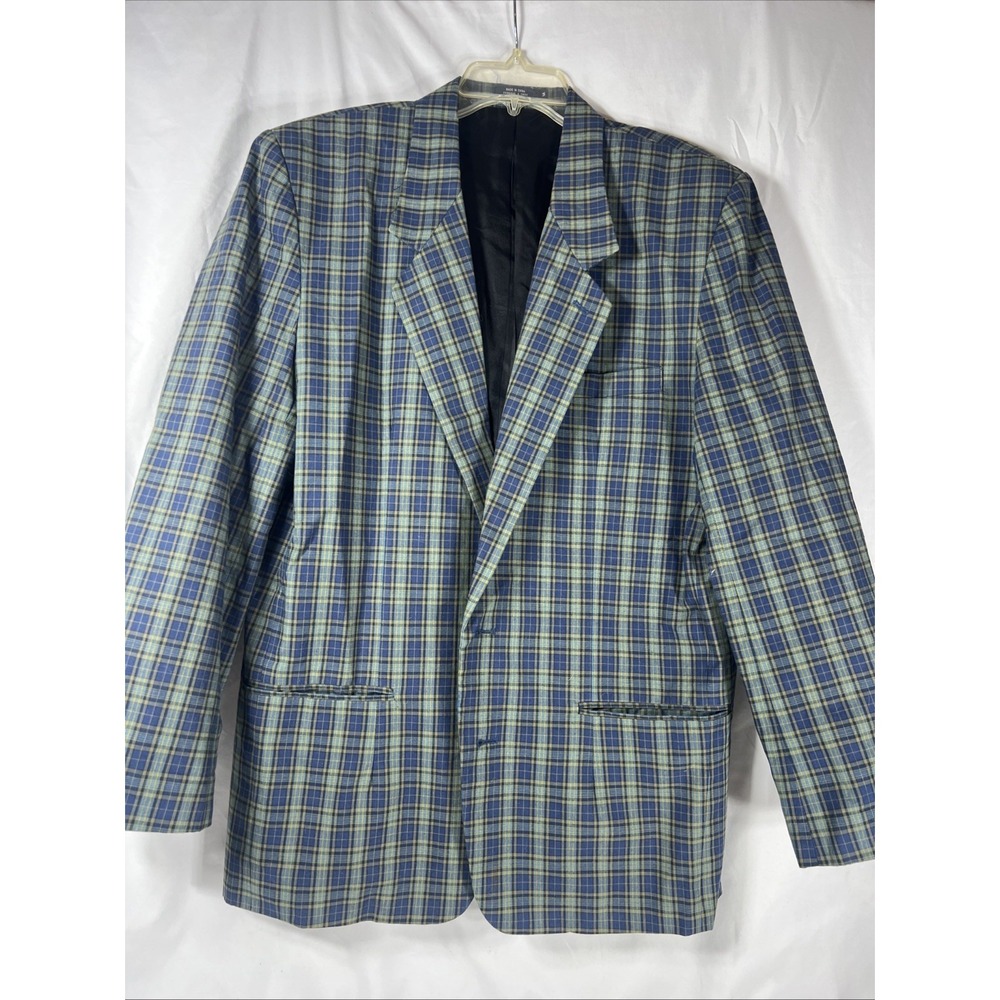 GAP Men's Blue and Green Plaid Sport Coat Med Size